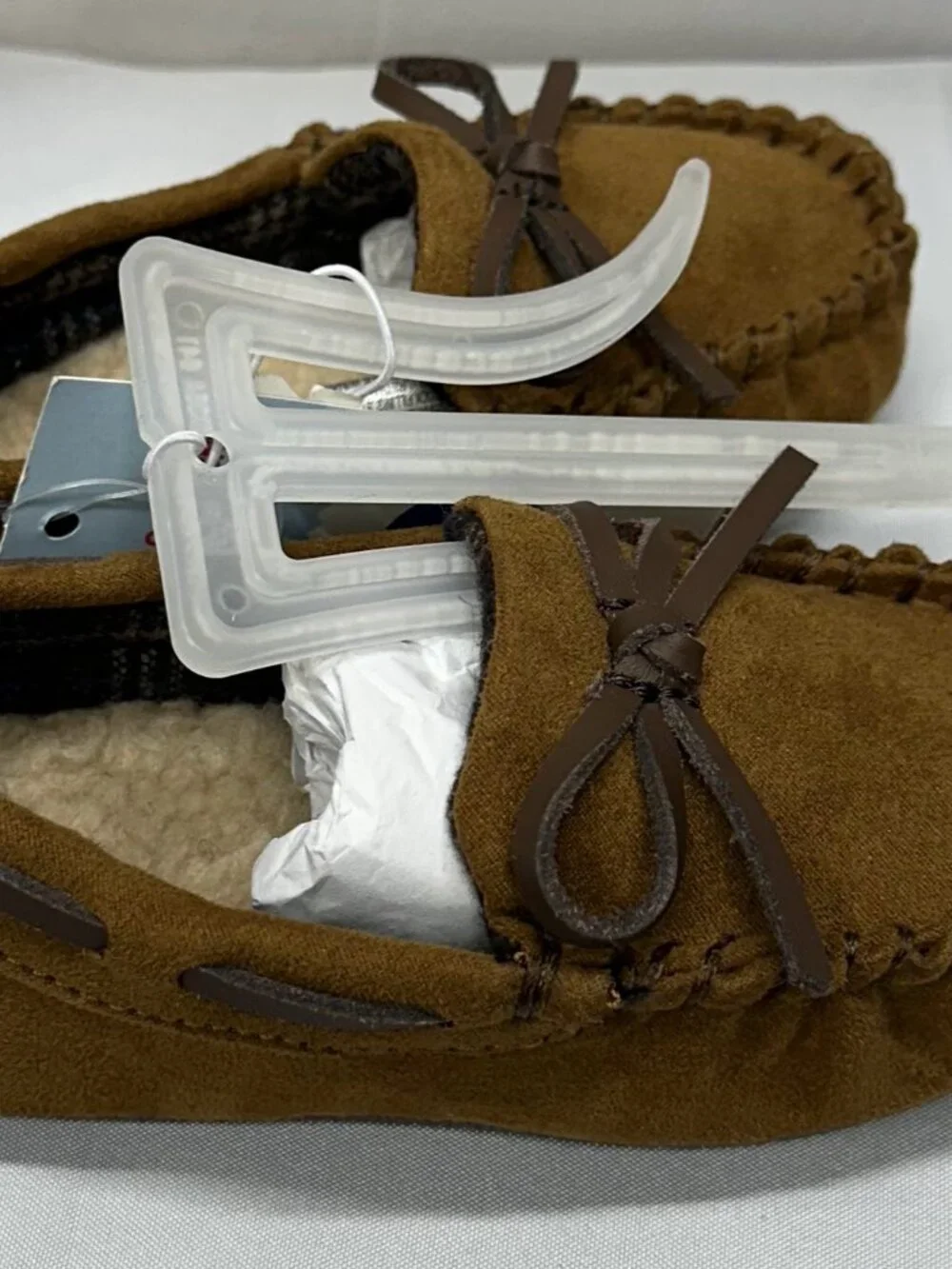 Cat & Jack Toddler Unisex Size 6 Brown Suede Moccasin Slippers NWT
